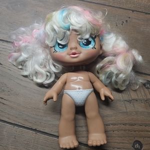 Moose baby toddler white rainbow hair.